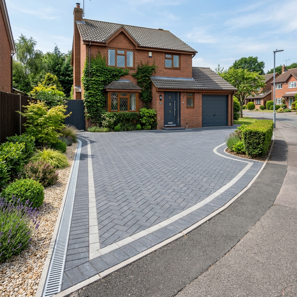 Contemporary Block Paved Driveway Horsforth Leeds